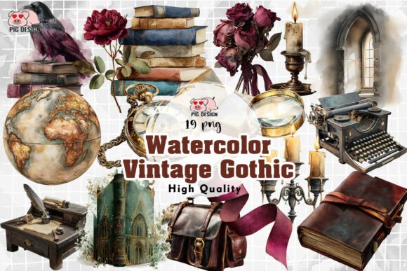 Download Watercolor Vintage Gothic PNG - Gothic png Collection